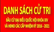 Niêm yết công khai danh sách cử tri Tổ bầu cử số 01, thuộc xã Đông Ninh